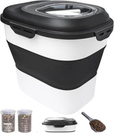 30-35 Lbs Dog Food Storage Container Collapsible Dog Food Container | Large Pet Food Storage with Airtight Lids,Wheels,Scoop and 2Pcs Food Storage Containers for Dog,Cat