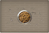 24" x 16" Dog Food Mat, Silicone Pet Mats for Food and Water, Nonslip Pet Feeding Mats for Floors, Dog Cat Bowl Mat with Raised Edges, Light Brown