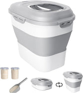 20-50 Lbs Airtight Food Storage Container Wheels,Collapsible Rice Container | Flour Storage Container with Double Airtight Seal,Rice Storage Container with Magnetic Lid,Keep Fresh for Pet Food,Rice,Flour