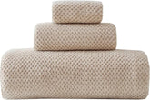 30x60 Inches Extra Large Bath Towels Set Super Soft Absorbent Luxury Microfiber Towels for Bathroom (Beige,3PCS)