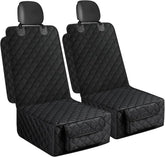2 Pack Dog Car Seat Cover for Front Seat, Pet Car Seat Protector | Waterproof Scratchproof Non-Slip Captain Chair Cover, Full Protection with Side Flaps, Large Pocket, Fits Cars/Trucks/SUVs