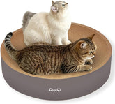 2 in 1 Round Cat Scratching Board, Cardboard Cat Scratcher for Indoor Cats, Corrugated Cat Scratch Pad for Grinding Claws and Rest (16.1'')