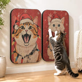 2 Pack Cat Wall Scratcher, Art Cat Scratching Board for Cats | Wall Mounted Cat Scratch Pad, Water-Based Ink, Hook&Loop Strips, Floor or Wall Use, 16.7x11x1 Inch, Storybook Cat