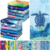 12 Pcs Oversized Microfiber Beach Towels Set 30 x 60 Extra Large Fiber Swim Pool Towel Absorbent Bath Blanket for Travel Vacation Accessories Gift Spa Soft Lightweight (Summer)