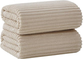 2 Piece Bath Sheets, 40"x80" Microfiber Bath Towels, Beige | Extra-large size, Quick dry, Highly Absorbent, Lint Free .shower towels for bathroom gym spa .Big and Tall users