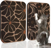 2 Pack Cat Wall Scratcher, Art Cat Scratching Board for Cats | Wall Mounted Cat Scratch Pad, Water-Based Ink, Hook&Loop Strips, Floor or Wall Use, 16.7x11x1 Inch, Black & White 4