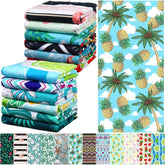 12 Pcs Oversized Microfiber Beach Towels Set 30 x 60 Extra Large Fiber Swim Pool Towel Absorbent Bath Blanket for Travel Vacation Accessories Gift Spa Soft Lightweight(Hawaii)