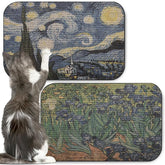 2 Pack Cat Wall Scratcher, Art Cat Scratching Board for Cats | Wall Mounted Cat Scratch Pad, Water-Based Ink, Hook&Loop Strips, Floor or Wall Use, 16.7x11x1 Inch, Series 1