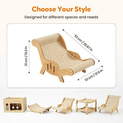 2026 New Cat Recliner Scraper Board, Large 2 in 1 Cat Recliner Scratch Board, Durable Cat Scratching Pad Cat Scratcher Bed Cardboard Cat Scratchers for Indoor Cats (B)