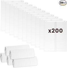 200 Pcs Self-Sealing Drawer Cat Litter Bags for Pet Snowy + Cat Litter Box | Pre-Punched Holes Anti-Shifting, Thickened & Wear-Resistant, Leakproof Secure Liner, Lock Litter Odor, Quick Install