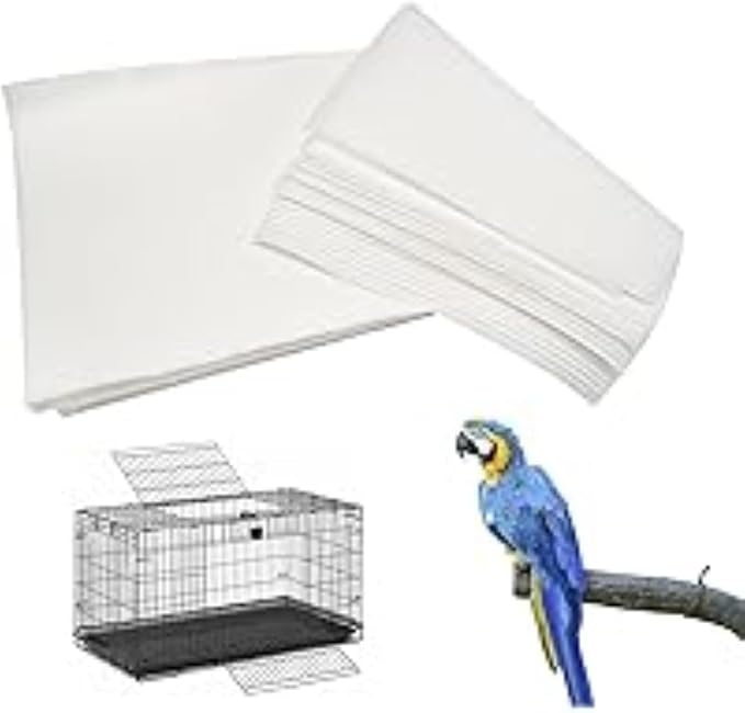 150 Sheets Custom Cut Bird Cage Liner Pet Cage Liner Choice Plain Paper-Poly Coated-Wax Bird Cage Liner *****Message with Specific Size After Ordering***** (Poly Coated (40lb) Any Size up to 24x30)
