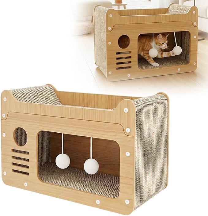2026 New Cat Recliner Scraper Board, Large 2 in 1 Cat Recliner Scratch Board, Durable Cat Scratching Pad Cat Scratcher Bed Cardboard Cat Scratchers for Indoor Cats (D)