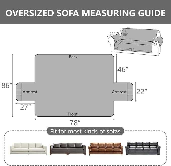 100% Waterproof Couch Cover,Straps&Pockets,pet Friendly,78" Coffee | Washable sofa cover, pet-friendly, scratch-resistant furniture protector, quilted sofa cover, reversible, non-slip backing.