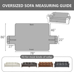 100% Waterproof Couch Cover,Straps&Pockets,pet Friendly,78" Coffee | Washable sofa cover, pet-friendly, scratch-resistant furniture protector, quilted sofa cover, reversible, non-slip backing.