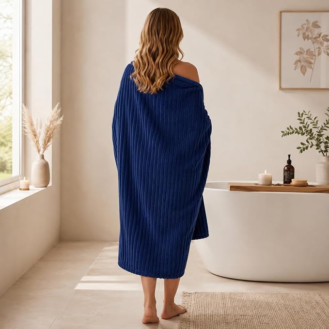 3 Pack Bath Towel Set, 40"x80" Oversized Bath Sheet,Navy Blue | Ultra Soft Microfiber, Lint Free, Quick Dry, Highly Absorbent, Full Body Coverage, 1 Bath Sheet, 1 Hand Towel, 1 Washcloth