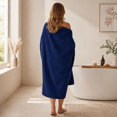 3 Pack Bath Towel Set, 40"x80" Oversized Bath Sheet,Navy Blue | Ultra Soft Microfiber, Lint Free, Quick Dry, Highly Absorbent, Full Body Coverage, 1 Bath Sheet, 1 Hand Towel, 1 Washcloth