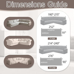 1OO% Waterproof Sectional Couch Covers for Dogs L Shaped Corner Sofa Cover Washable Chenille Sofa Slipcovers Blanket Modern Jacquard Pet Furniture Protector (91"x252", Coffee Wave)