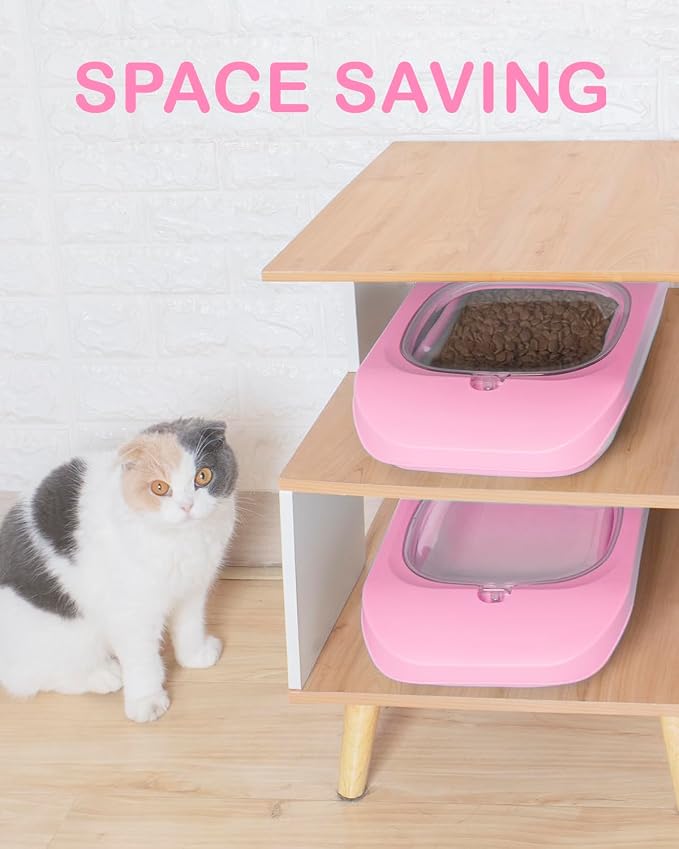 10-13 Lbs Airtight Dog Food Storage Container,Collapsible Pet Food Storage | Dog Food Container with Double Airtight Seal,Cat Food Container Dry Food Fresh,Space Saving,Pest/Mouse-proof,Scoop,Pink