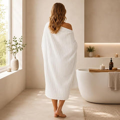 3 Pack Bath Towel Set, 40"x80" Oversized Bath Sheet, White | Ultra Soft Microfiber, Lint Free, Quick Dry, Highly Absorbent, Full Body Coverage, 1 Bath Sheet, 1 Hand Towel, 1 Washcloth