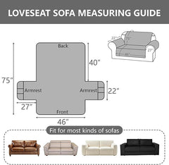 100% Waterproof Couch Cover,Straps&Pockets,pet Friendly,46" Coffee | Washable sofa cover, pet-friendly, scratch-resistant furniture protector, quilted sofa cover, reversible, non-slip backing.