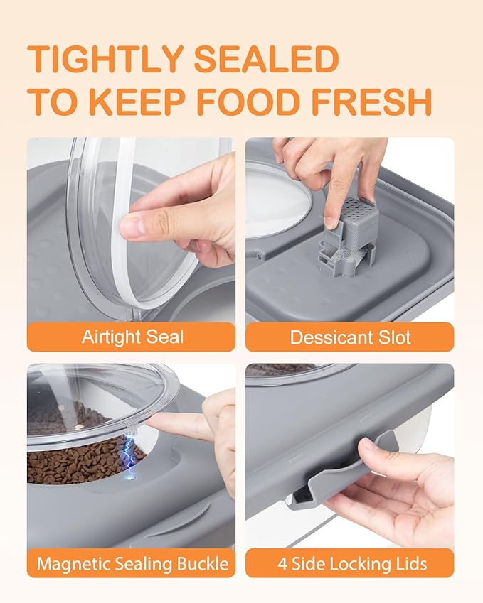 25-28Lbs Dog Food Storage Container Airtight,Collapsible Pet Food Storage | Dog Food Container with Handle,Wheels,Double Airtight Seal Fresh,Save Space,Pest/Mouse-proof,Small Cat Food Container,Scoop