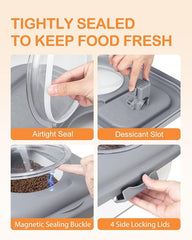 25-28Lbs Dog Food Storage Container Airtight,Collapsible Pet Food Storage | Dog Food Container with Handle,Wheels,Double Airtight Seal Fresh,Save Space,Pest/Mouse-proof,Small Cat Food Container,Scoop