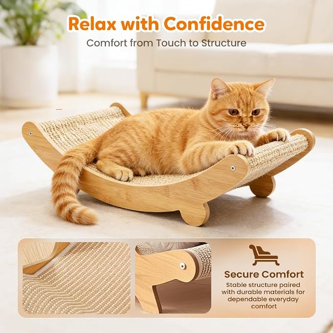 2026 New Cat Recliner Scraper Board, Large 2 in 1 Cat Recliner Scratch Board, Durable Cat Scratching Pad Cat Scratcher Bed Cardboard Cat Scratchers for Indoor Cats (C)