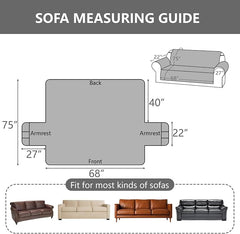 100% Waterproof Couch Cover,Straps&Pockets,pet Friendly,68" Gray | Washable sofa cover, pet-friendly, scratch-resistant furniture protector, quilted sofa cover, reversible, non-slip backing.
