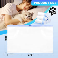 30 Pack Jumbo Cat Litter Bags - 3MIL Extra Thick Leakproof Litter Box Liners, 37"x18" Heavy Duty Drawstring Cat Litter Liners for Automatic Litter Box, Odor Control Disposable Kitty Litter Bags 3 Roll