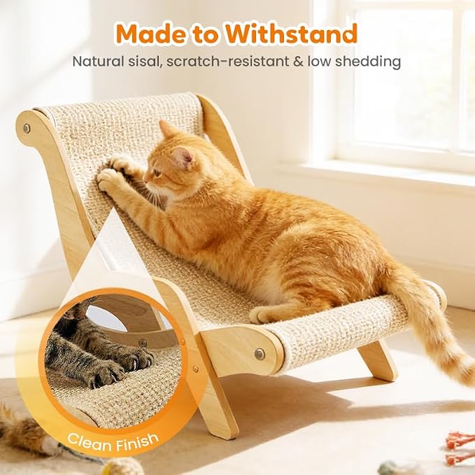 2026 New Cat Recliner Scraper Board, Large 2 in 1 Cat Recliner Scratch Board, Durable Cat Scratching Pad Cat Scratcher Bed Cardboard Cat Scratchers for Indoor Cats (A)