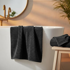 2 Piece Bath Sheets, 40"x80" Microfiber Bath Towels, Black | Extra-large size, Quick dry, Highly Absorbent, Lint Free .shower towels for bathroom gym spa .Big and Tall users