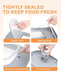 10-26Lbs Airtight Dog Food Container 2Pcs,Collapsible Pet Food Storage | Dog Food Storage with Double Airtight Seal,Magnetic Lid,Cat Food Container Dry Food,Space-saving,Scoops and Measuring Cups