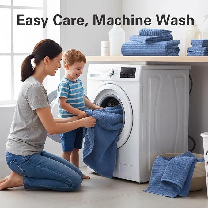 2 Piece Bath Sheets, 40"x80" Microfiber Bath Towels, Blue | Extra-large size, Quick dry, Highly Absorbent, Lint Free .shower towels for bathroom gym spa .Big and Tall users