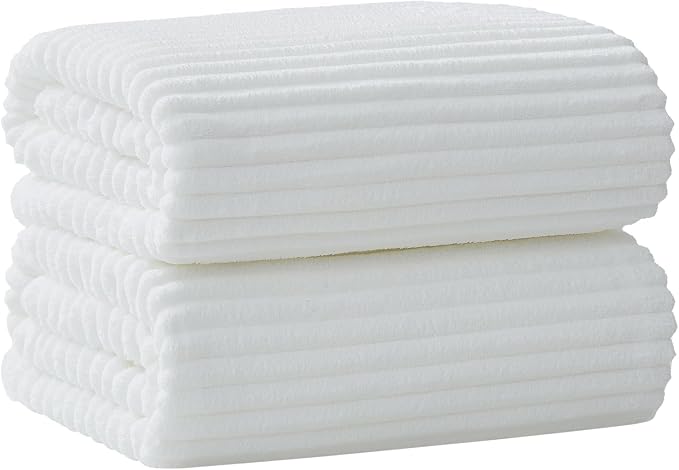 2 Piece Bath Sheets, 40"x80" Microfiber Bath Towels, White | Extra-large size, Quick dry, Highly Absorbent, Lint Free .shower towels for bathroom gym spa .Big and Tall users