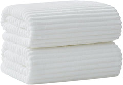 2 Piece Bath Sheets, 40"x80" Microfiber Bath Towels, White | Extra-large size, Quick dry, Highly Absorbent, Lint Free .shower towels for bathroom gym spa .Big and Tall users