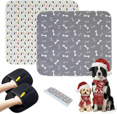 2PC Puppy Pee Pads with Pheromones, Washable Puppy Training Pads for Dogs Reusable Puppy Potty Pads for Dogs and Cats(with Pet Hair Removal Gloves)