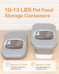 10-26Lbs Airtight Dog Food Container 2Pcs,Collapsible Pet Food Storage | Dog Food Storage with Double Airtight Seal,Magnetic Lid,Cat Food Container Dry Food,Space-saving,Scoops and Measuring Cups