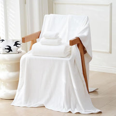 30x60 Inches Extra Large Bath Towels Set Super Soft Absorbent Luxury Microfiber Towels for Bathroom (White, 3PCS)