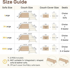 2 Pieces Sectional Couch Covers L Shaped Cover XXL Green | Thick Washable Fabric for L Shaped Sectional Sofa, Anti-Pet Hair, Stain & Wear Resistant, Easy Care & Installation