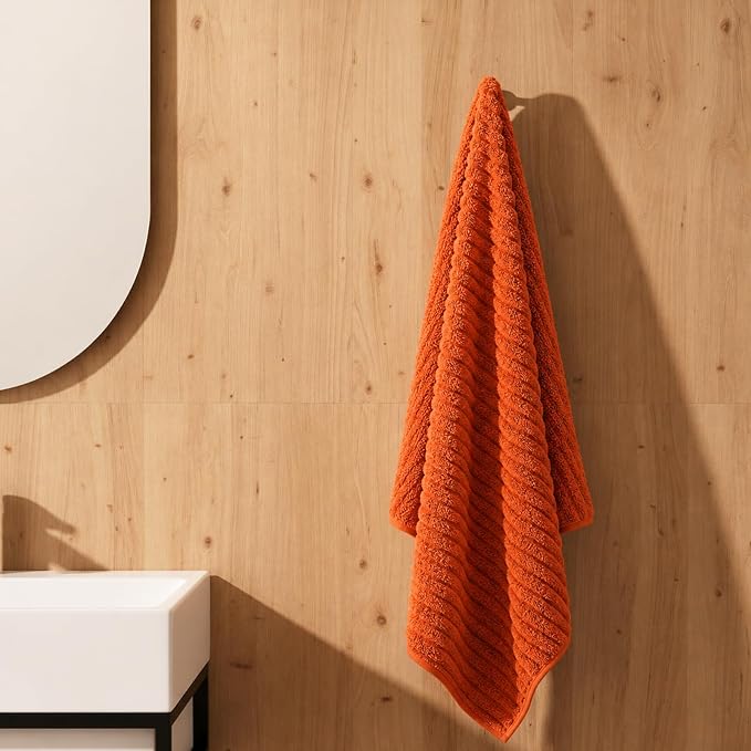 2 Piece Bath Sheets, 40"x80" Bath Towels, Burnt Orange | Extra-large size, Quick dry, Highly Absorbent, Lint Free .shower towels for bathroom gym spa .Big and Tall users