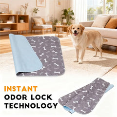2PC Puppy Pee Pads with Pheromones, Washable Puppy Training Pads for Dogs Reusable Puppy Potty Pads for Dogs and Cats(with Pet Hair Removal Gloves)