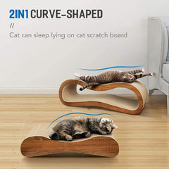2 in 1 Cat Scratcher for Indoor Cats, Large Cardboard Cat Scratcher, 100% Recyclable&Reversible Scratching Pads Prevents Furniture Damage