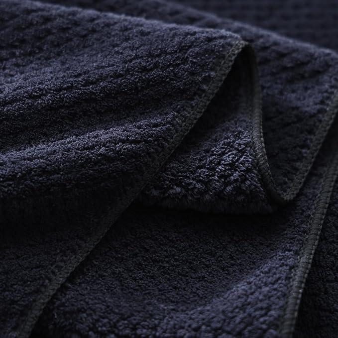 30x60 Inches Extra Large Bath Towels Set Super Soft Absorbent Luxury Microfiber Towels for Bathroom (Black, 6PCS)