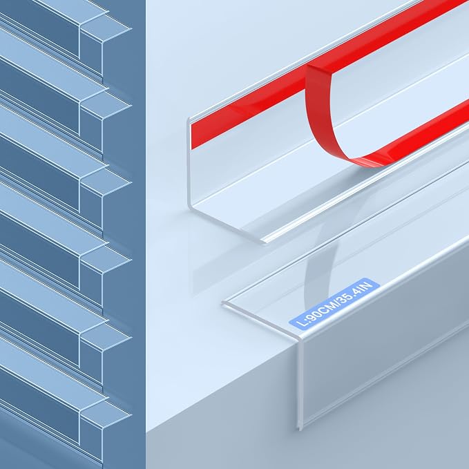 12PCS Clear Self-Adhesive Wall Corner Protectors .Corner Guards & Edge Protector for Wall Door Frame Cabinet Baseboard & Door, Table, Stair (35.4" X 1.18")