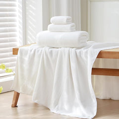 30x60 Inches Extra Large Bath Towels Set Super Soft Absorbent Luxury Microfiber Towels for Bathroom (White, 3PCS)
