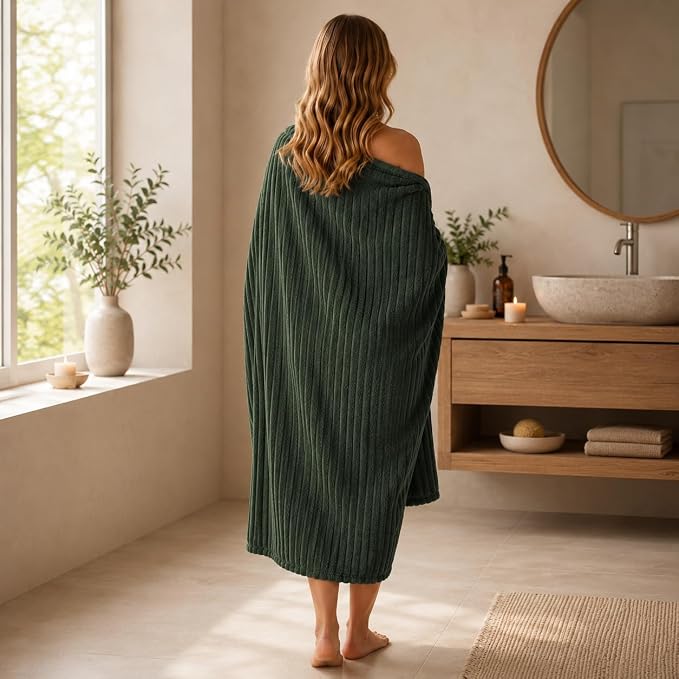 3 Pack Bath Towel Set, 40"x80" Oversized Bath Sheet, Olive Green | Ultra Soft Microfiber, Lint Free, Quick Dry, Highly Absorbent, Full Body Coverage, 1 Bath Sheet, 1 Hand Towel, 1 Washcloth
