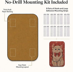 2 Pack Cat Wall Scratcher, Art Cat Scratching Board for Cats | Wall Mounted Cat Scratch Pad, Water-Based Ink, Hook&Loop Strips, Floor or Wall Use, 16.7x11x1 Inch, Storybook Cat
