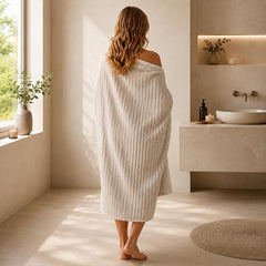 3 Pack Bath Towel Set, 40"x80" Oversized Bath Sheet, Beige | Ultra Soft Microfiber, Lint Free, Quick Dry, Highly Absorbent, Full Body Coverage, 1 Bath Sheet, 1 Hand Towel, 1 Washcloth