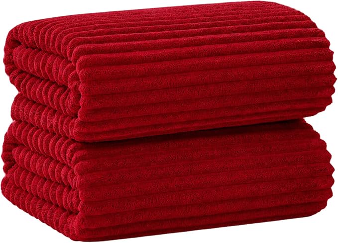 2 Piece Bath Sheets, 40"x80" Microfiber Bath Towels, Red | Extra-large size, Quick dry, Highly Absorbent, Lint Free .shower towels for bathroom gym spa .Big and Tall users