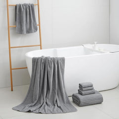 2 Piece Bath Sheets, 40"x80" Microfiber Bath Towels, Grey | Extra-large size, Quick dry, Highly Absorbent, Lint Free .shower towels for bathroom gym spa .Big and Tall users
